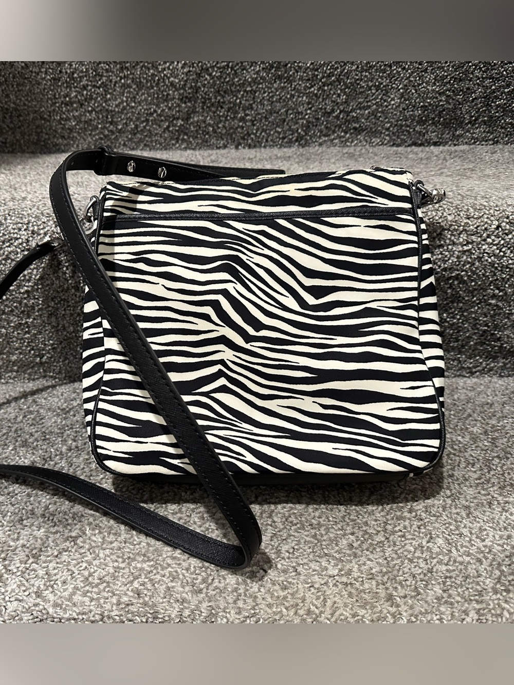 Michael Kors Black and White Zebra Print Crossbody Bag
